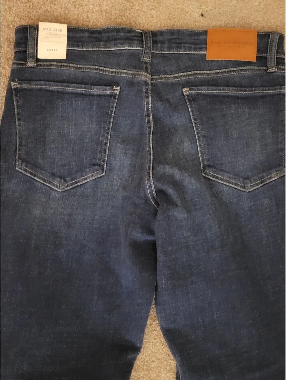 Lucky Brand Sweet Mid-Rise Straight Jeans Woman's 12/31R Dark Wash Classic NWT - Picture 6 of 9